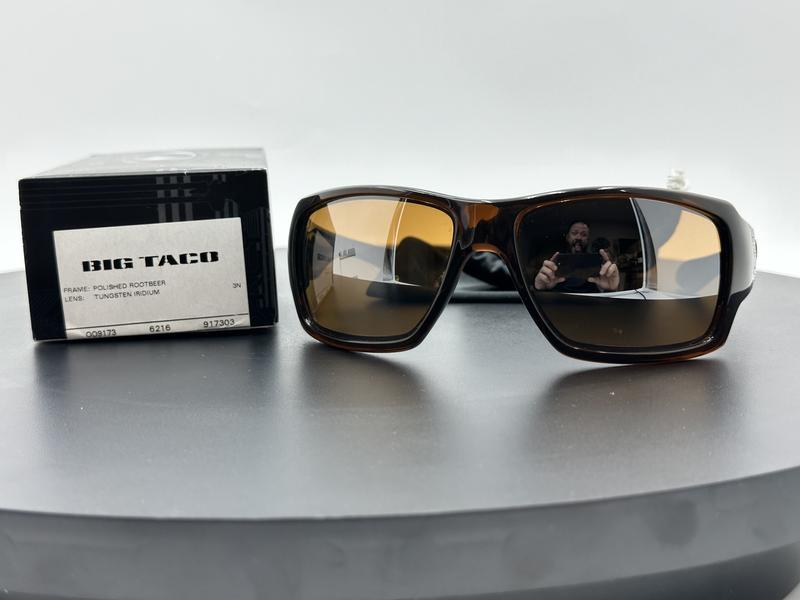 Oakley Big Taco Sunglasses Polished Rootbeer Tungsten Iridium Lens